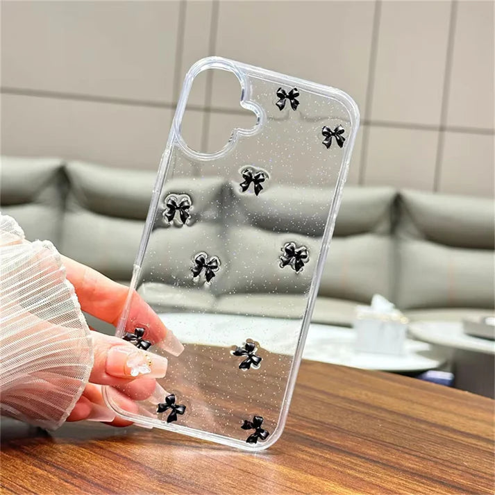 Aesthetic Black Bow Case